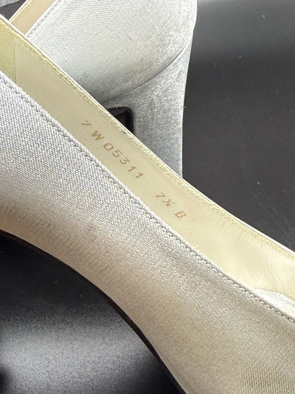 Vintage Stuart Weitzman Silver Metallic Block Heels & Evening Bag Set - Picture 9 of 16